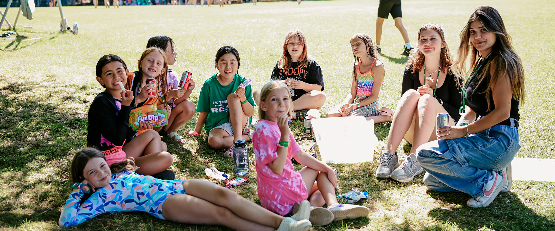 Cabin Enjoying Candy on the Field