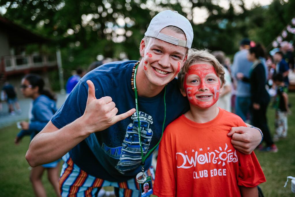 Counselor with Camper at Qwanoes