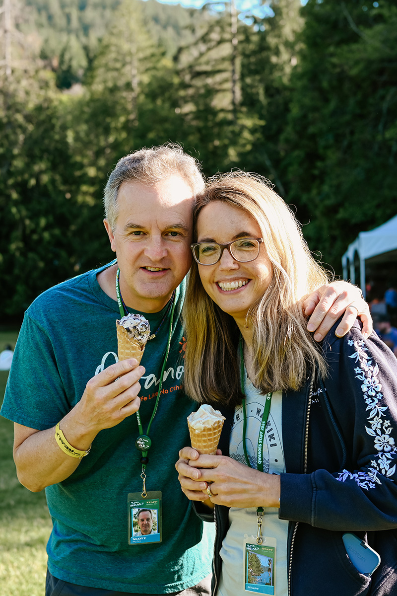 Enjoying Icecream Together on Field