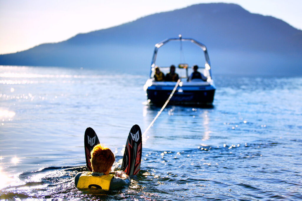 Getting Ready To Waterski at Qwanoes Beach