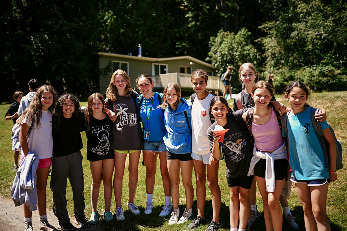 Staff with Campers at Camp