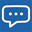 White Speech Bubble with Blue Background