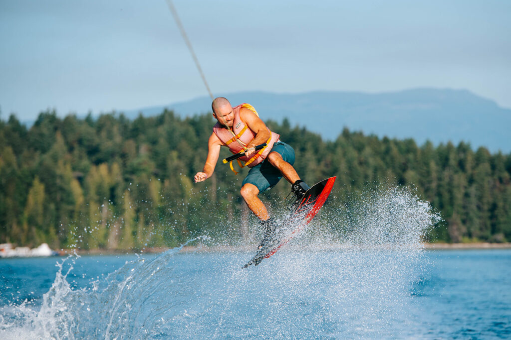 Having A Blast Wakeboarding