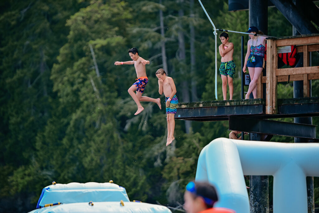 Jumping Off Beach Port at Qwanoes Beach