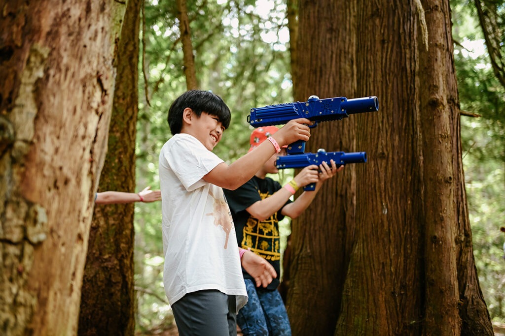 Playing Laser Tag with Each Other