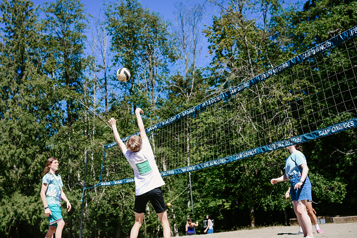 Playing Volleyball with Friends
