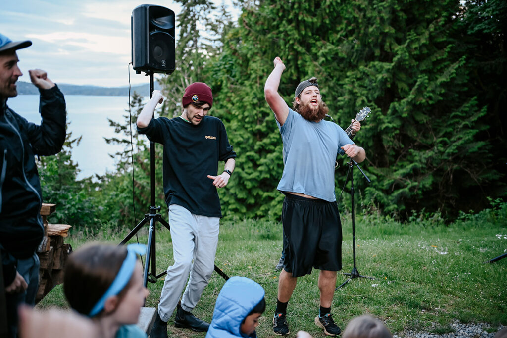 Singing Fun Tunes at Fireside
